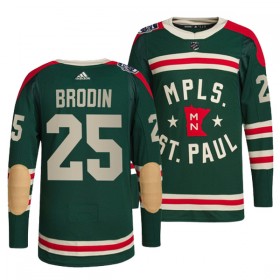 Dresovi Minnesota Wild Jonas Brodin 25 Adidas Winter Classic Zelena Authentic - Muške